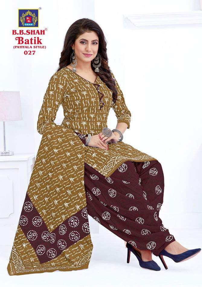 B B Shah Batik Vol 1 Ethnic Wear Wholesale Cotton Readymade Dress
